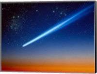 Space, Comet speeding across the night sky Fine Art Print