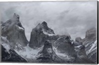 Clouds over snowcapped mountains, Torres del Paine National Park, Magallanes Region, Patagonia, Chile Fine Art Print
