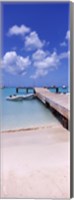 Boats moored at a pier, Sandy Ground, Anguilla Fine Art Print