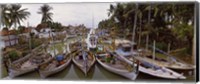 Fishing boats in small village harbor, Madura Island, Indonesia Fine Art Print