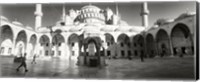 Courtyard of Blue Mosque in Istanbul, Turkey (black and white) Fine Art Print