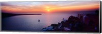 Town at sunset, Santorini, Cyclades Islands, Greece Fine Art Print
