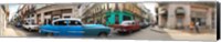 360 degree view of old cars on a street, Havana, Cuba Fine Art Print