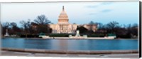 Government building at dusk, Capitol Building, National Mall, Washington DC Fine Art Print