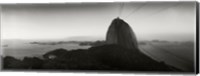 Sugarloaf Mountain at sunset, Rio de Janeiro, Brazill (black and white) Fine Art Print