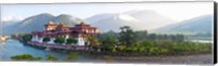 Monastery at the waterfront, Punakha Monastery, Punakha, Bhutan Fine Art Print