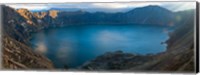 Lake surrounded by mountains, Quilotoa, Andes, Cotopaxi Province, Ecuador Fine Art Print