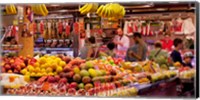 Fruits at market stalls, La Boqueria Market, Ciutat Vella, Barcelona, Catalonia, Spain Fine Art Print