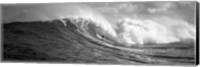 Surfer in the sea in Black and White, Maui, Hawaii Fine Art Print