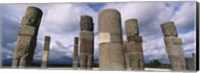 Low angle view of clouds over statues, Atlantes Statues, Temple of Quetzalcoatl, Tula, Hidalgo State, Mexico Fine Art Print