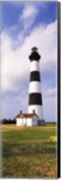 Low angle view of a lighthouse, Bodie Island Lighthouse, Bodie Island, Cape Hatteras National Seashore, North Carolina, USA Fine Art Print