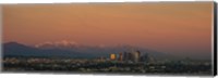 High angle view of a city at dusk, Los Angeles, California, USA Fine Art Print