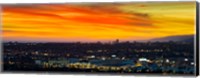 Cityscape at dusk, Sony Studios, Culver City, Santa Monica, Los Angeles County, California, USA Fine Art Print