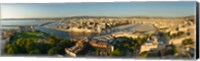 High angle view of a city with port, Marseille, Bouches-du-Rhone, Provence-Alpes-Cote D'Azur, France Fine Art Print