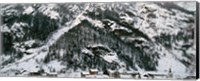 Houses in a village in winter, Tasch, Valais Canton, Switzerland Fine Art Print