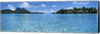 Motu and lagoon, Bora Bora, Society Islands, French Polynesia Fine Art Print