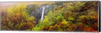 Waterfall in autumn, Eas Mor, Allt Coire Na Banachdich, Glen Brittle, Isle Of Skye, Inner Hebrides, Scotland Fine Art Print