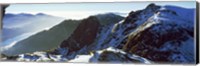 Snowcapped mountain range, The Cobbler (Ben Arthur), Arrochar, Argyll And Bute, Scotland Fine Art Print
