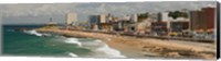 Tourists on the Porto Da Barra Beach with Farol Da Barra Lighthouse in background, Salvador, Bahia, Brazil Fine Art Print