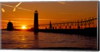 Grand Haven Lighthouse at sunset, Grand Haven, Michigan, USA Fine Art Print