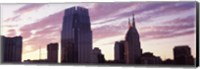 Pinnacle at Symphony Place and BellSouth Building at sunset, Nashville, Tennessee, USA 2013 Fine Art Print