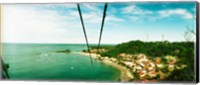 Zip line ropes for zip inning over the beach, Morro De Sao Paulo, Tinhare, Cairu, Bahia, Brazil Fine Art Print