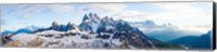 Snow covered mountains, Dolomites, Dolomiti Di Sesto Nature Park, Hochpustertal, Alta Pusteria, South Tyrol, Italy Fine Art Print