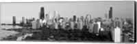 Skyline with Hancock Building and Sears Tower, Chicago, Illinois (black & white) Fine Art Print
