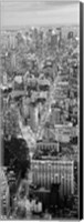 Aerial View of Traffic Through Manhattan (black & white) Fine Art Print