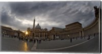 Basilica in the town square at sunset, St. Peter's Basilica, St. Peter's Square, Vatican City Fine Art Print