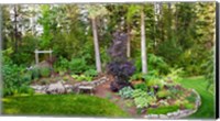 Backyard garden in Loon Lake, Spokane, Washington State, USA Fine Art Print