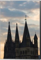 Great Saint Martin Church and Cologne Cathedral, North Rhine Westphalia, Germany Fine Art Print