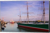 Cap San Diego and Rickmer Rickmers ships at a harbor, Hamburg, Germany Fine Art Print