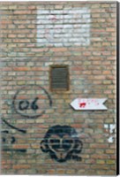 Art and signs painted on a brick wall, Dashanzi Art District, Dashanzi, Chaoyang District, Beijing, China Fine Art Print