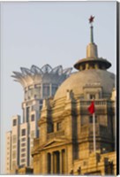 Buildings in The Bund at dawn, Shanghai, China Fine Art Print