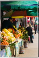 Fruit stalls at a street market, Mingshan, Fengdu Ghost City, Fengdu, Yangtze River, Chongqing Province, China Fine Art Print