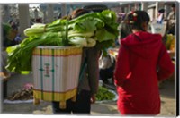 People at a vegetable market, Xizhou, Erhai Hu Lake Area, Yunnan Province, China Fine Art Print