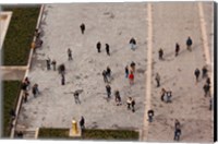 Aerial view of tourists viewed from Notre Dame Cathedral, Paris, Ile-de-France, France Fine Art Print