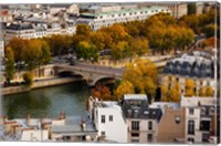 Seine River and city viewed from the Notre Dame Cathedral, Paris, Ile-de-France, France Fine Art Print