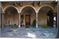 Courtyard of a building, Como, Lombardy, Italy Fine Art Print