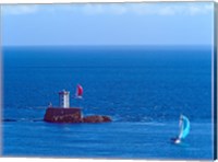 Hospic Lighthouse at Ile-De-Brehat archipelago, Paimpol, Cotes-d'Armor, Brittany, France Fine Art Print