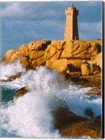 Ploumanac'h Lighthouse, Pink Granite Coast, Perros-Guirec, Cotes-d'Armor, Brittany, France Fine Art Print