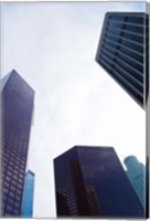 Low angle view of skyscrapers, Wells Fargo Center, California Plaza, US Bank Building, Los Angeles, California, USA Fine Art Print