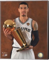 Danny Green with the NBA Championship Trophy Game 5 of the 2014 NBA Finals Fine Art Print