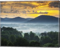 Asheville NC Blue Ridge Mountains Sunset and Fog Landscape Fine Art Print