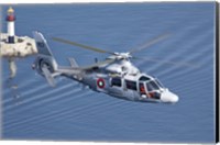 Bulgarian Navy Eurocopter AS-565MB Panther over Black Sea Fine Art Print