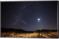 The Milky Way, the Moon, Venus and Spica after twilight in Azul, Argentina Fine Art Print