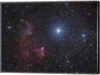 Variable star Gamma Cassiopeiae, with associated emission and reflection nebulae Fine Art Print