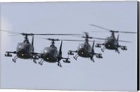 Serbian Air Force Soko SA-342L GAMA choppers in flight over Serbia Fine Art Print