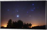 The Pleiades, Taurus and Orion with Jupiter over Doyle, Argentina Fine Art Print